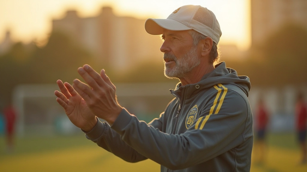 لاعب كرة قدم احترافي يستقبل تعليمات من المدرب