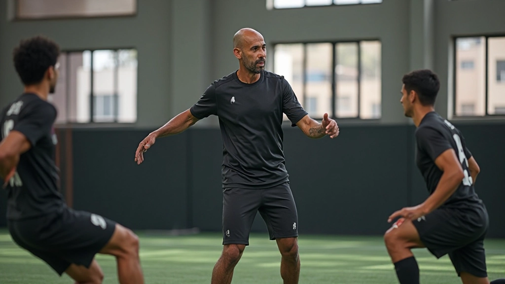 مدرب كرة قدم متخصص يقدم نصائح تدريبية للاعبين
