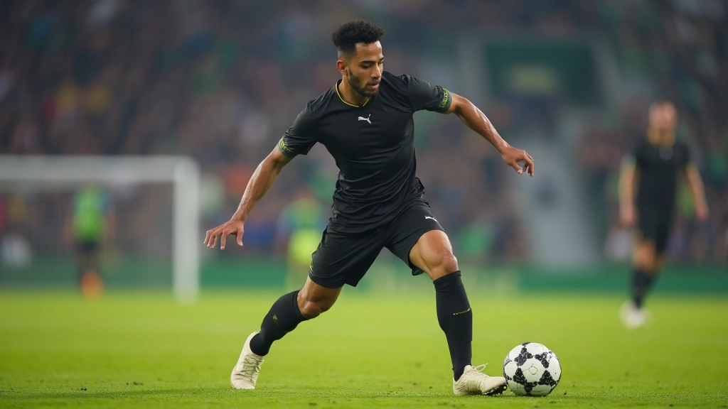 لاعب كرة قدم احترافي يقوم برمية جانبية صحيحة أثناء مباراة